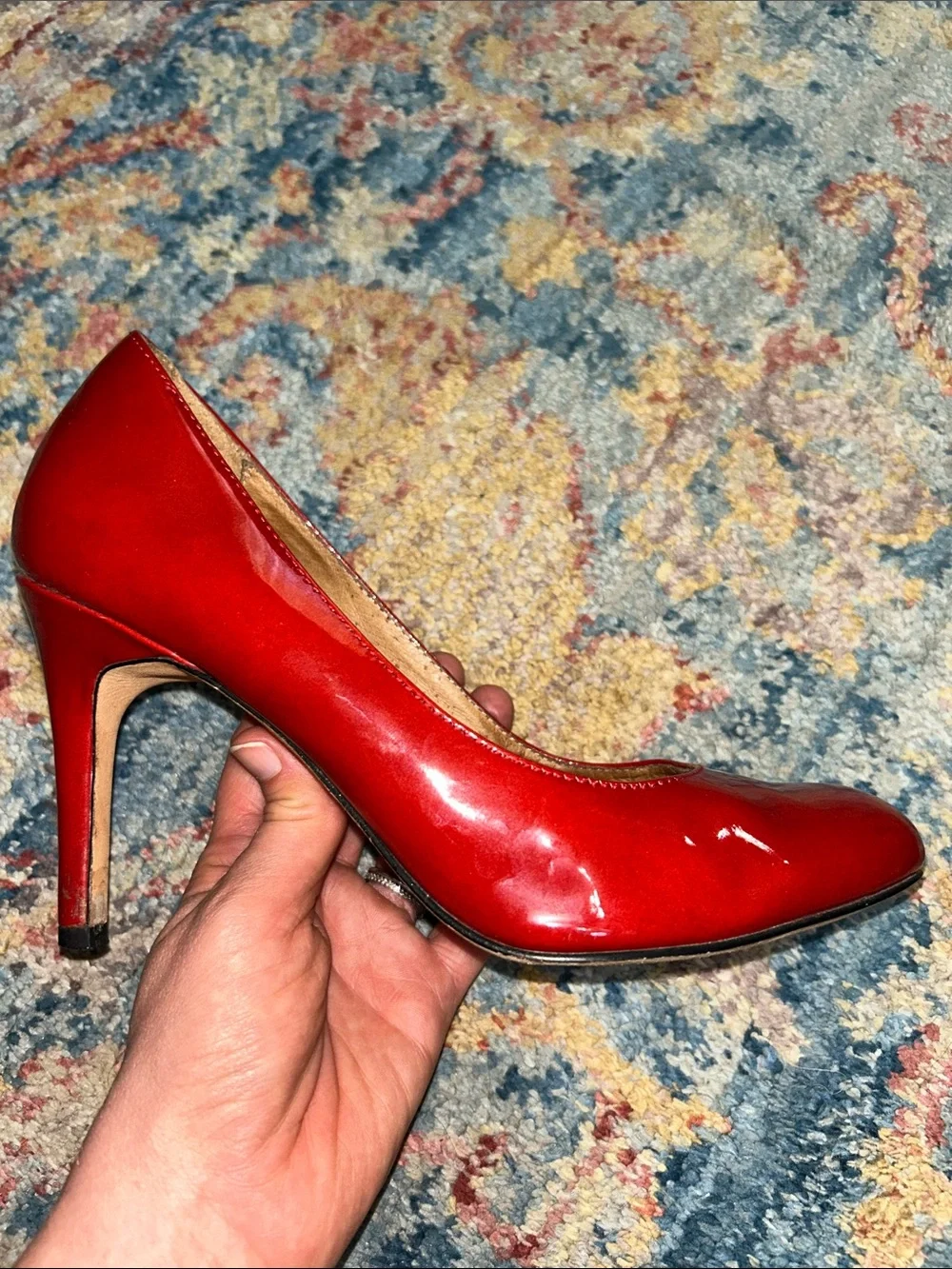 Corso Como Red Patent Round-Toe Pumps